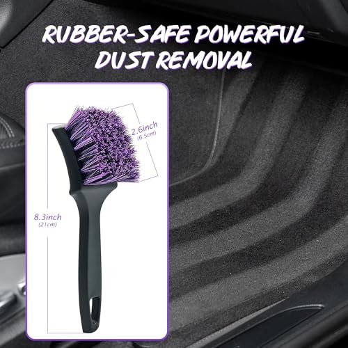 Pro Tire Cleaning Brush, Gentle Stiff Mixed Bristles,Short Handle - view 4