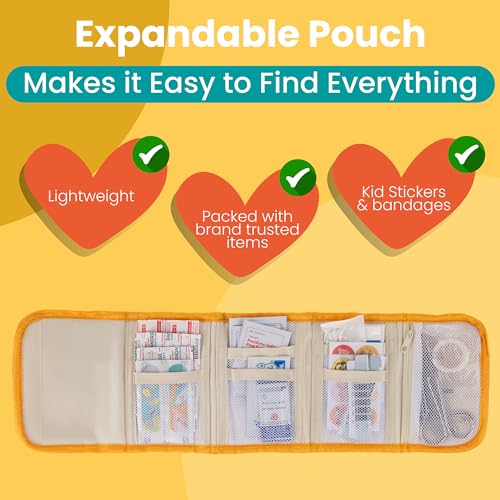 Kids First Aid Kit - 75-Piece Travel First Aid Kit for Toddlers and Babies, TSA Approved, Latex Free, Fits Diaper Bag, Backpack, Purse or Car, Designed by a Mom and Nurse (Kid Joy) - view 5
