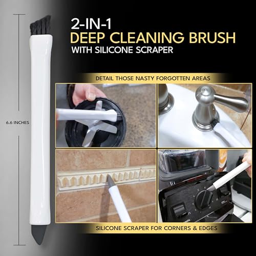Grout Cleaning Brushes Set (3 Pcs) Deep Cleaner Multi-Purpose Stiff Bristle Brush, Cleaning Toothbrush for Cleaning Corners, Spaces, Tile, Shower, Window & Door Track, Floor, Juicers and Tight Spaces - view 6