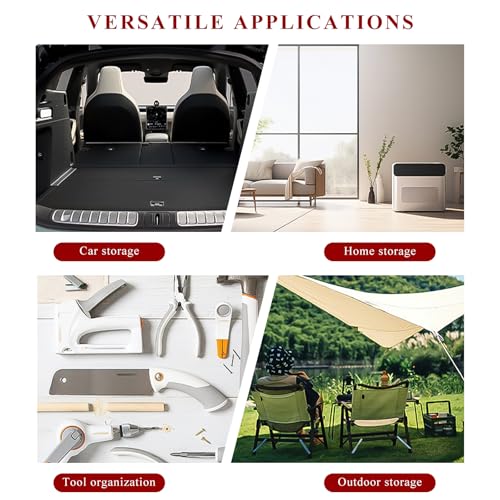 Car Trunk Organizer, Foldable Felt Basket Lightweight Storage Bin with Handles, Large Capacity Flexible Storage Bag Multipurpose Organizer for Vehicle Trunk & Backseat (Gray, 1 Bear) - view 6