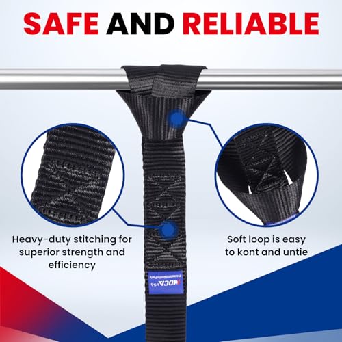 MOCA 4 Pack Soft Loop Tie Down Straps, 12000Lbs 1.6 x 17 inches (Black) - view 4
