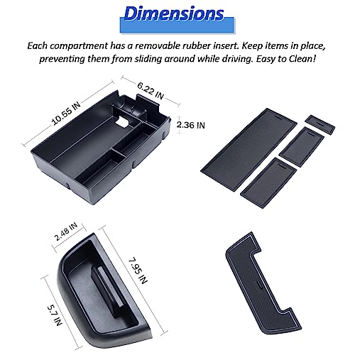 New Tray 2PCS Set Compatible with 2021-2024 Ford Bronco Sport Accessories, Armrest Storage Console Organizer Dash Tray Insert Phone Holder (Not for Escape & Bronco & 2025 Dashboard) - view 6
