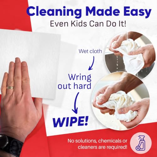 Premium Microfiber Cleaning Cloth (3-Pack), Reusable Glass Cleaning Towel, Lint-Free Polishing Cloth for Windows, Mirrors, Chrome, Stainless Steel, Granite, Home & Auto - view 5