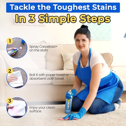 Carpet Aid Spot and Stain Remover, pH Balanced Cleaner for Carpets, Rugs, and Upholstery – Removes Oil, Grease, Ink, Coffee, Pet Urine, and Lipstick - view 4