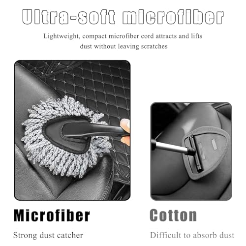 Car Dash Duster Brush, Super Soft Microfiber Multi-Functional Car Cleaning Brush, Scratch Free Dash Dusting Tool with a Anti-Skid Handle for Vehicle Home Kitchen Cleaning (Gray) - view 5