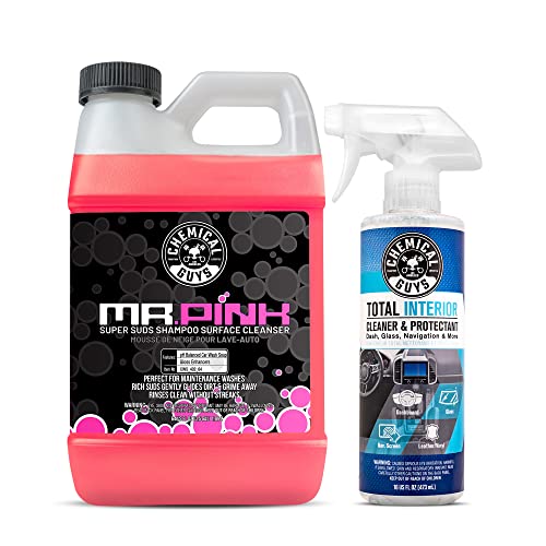 Mr. Pink Foaming Car Wash Soap (64 fl oz) and Total Interior Cleaner and Protectant (16 fl oz)