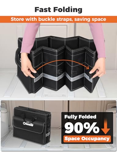 Car Trunk Organizer with Foldable Soft Lid 75L 4 Compartments - view 5