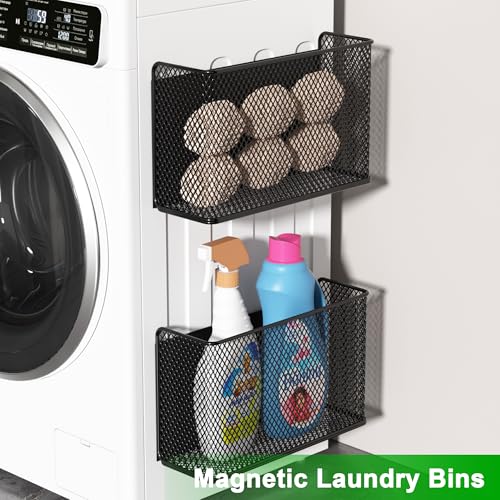 Magnetic Shelf Fridge Basket Bin for Washer Dryer Locker Whiteboard Cabinet - view 6