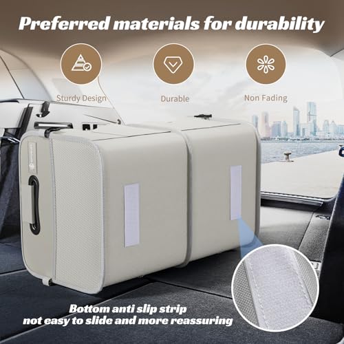 Trunk Organizer for Car - 70L Collapsible Sturdy Car Storage, White - view 3