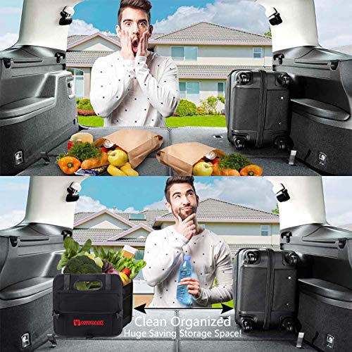 Multipurpose Car Trunk Organizer with Straps,Non-Slip Waterproof Bottom,Durable Collapsible Adjustable Compartments Cargo Storage,Upgraded Handle,AK-072 - view 5