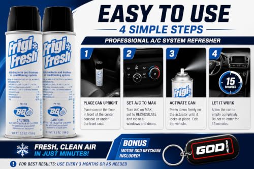 BG Frigi-Fresh Automotive Air Conditioning Freshener Spray, 5.5 oz / 156g, PN 708 – Helps Refresh Vehicle A/C Vents, Interior Air & HVAC System Odors – Pack of 2 - view 5