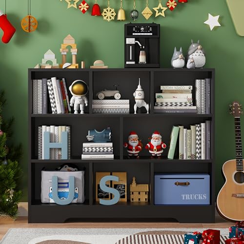 Book Shelf, 8 Cubes Storage Organizer, Open Shelf Bookcase Black Bookshelf - view 4