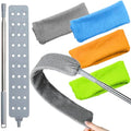 Retractable Gap Dust Cleaner Brush with 4 pcs Replacement Duster Cloth, 100 inches Extendable Pole, Flexible Microfiber Duster for Cleaning Under Refrigerator, Sofa,Couch Bed, Furniture