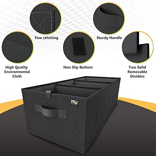 Trunk Organizer for SUV, Car Organizer, Collapsible Trunk Organizer for Car, Non-Slip Bottom, Storage Organizer for Sedans, Van, Jeep, Grocery, Large 3 Compartments, Black 32"×13"×10.6" - view 2