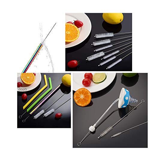 12 Inch Extra Long Straw Brush Cleaner (10 Pack), Flexible Nylon Tube Cleaning Brushes with 0.4 Inch Bristle Head, Rust-Proof Stainless Steel Wire for Reusable Tumbler Straws, Pet Fountains & Pipes - view 4