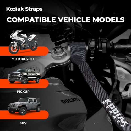 Soft Loop Tie Down Straps - 1 x 12 inches- 4,500 lb Load Capacity - Black 6 Pack - Loops for Securing ATV, UTV, Motorcycles, Scooters, Dirt Bikes, Lawn & Garden Equipment - view 4