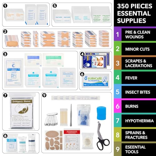 First Aid Kit for Car Home Travel Camping 350pcs Waterproof - view 2