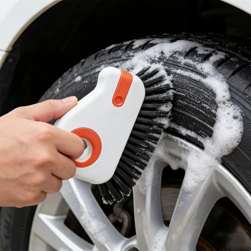2PCS Car 2 in 1 Groove Cleaning Brush, Multifunctional Vehicle Window Track Cleaner Tool with Hidden Scraper, Auto Crevice Gap Grout Scrub Brush for Sliding Door Track, Universal Fit (Orange) - view 6
