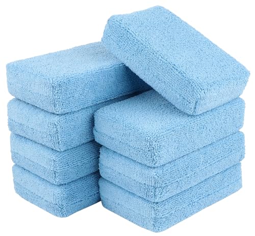 Microfiber Applicator Pad-8 Pack, Car Wash Sponge, Blue