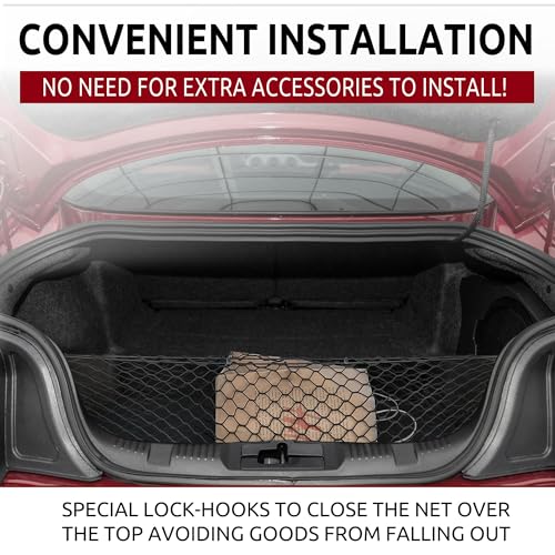 Envelope Style Automotive Elastic Trunk Cargo Net for Ford Mustang 2015-2026 - Premium Trunk Organizer and Storage - Luggage Net for Coupe - Car Organizer for Ford Mustang 2015-2026 - view 2