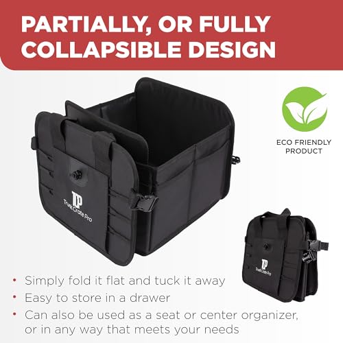 Car & Vehicle Trunk Organizer for SUV, Truck & Auto Storage, Standard Black - view 7