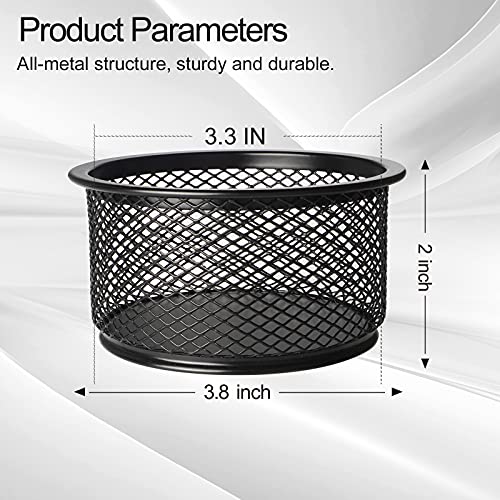 5-Pack Stackable Mesh Desk Organizer Bins - Durable Storage Containers for Paper Clips, Rubber Bands, and Office Supplies, Black - view 3