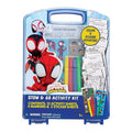 Spidey and His Amazing Friends Stow & Go Activity Kit – 17-Piece Marvel Art Set with Stickers, Crayons, Coloring Pages & Carry Case – Kids Travel Kit Ages 3+