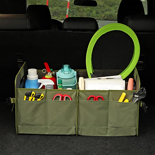 Car Trunk Organizer, Green, Foldable, Non-slip, Adjustable, Multiple Compartments, 600D Oxford Cloth Material - view 2