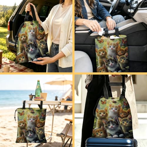 Car Trash Bag,Cute Cats Drawstring Car Garbage Bag with Adjustable Buckle - view 7