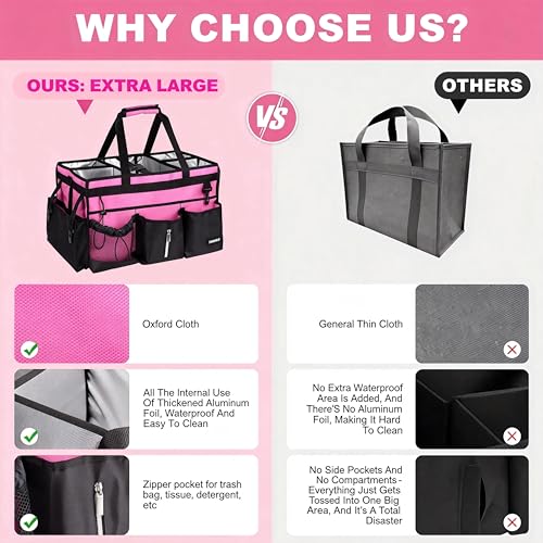 Extra-Large Wearable Cleaning Caddy With Detachable Divider,Cleaning Caddy For Cleaning Supplies Large Cleaning Supply Caddy With Adjustable Shoulder Strap & Waist Belt For Cleaners - view 3