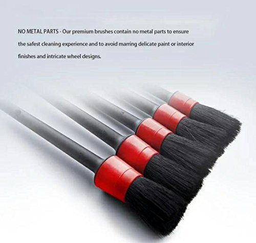 COCODE Detail Brush (Set of 5), Auto Detailing Brush Set Perfect for Car Motorcycle Automotive Cleaning Wheels, Dashboard, Interior, Exterior, Leather, Air Vents, Emblems - view 3