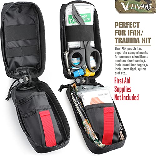 Tactical MOLLE IFAK First Aid Medical Pouch, Rip-Away EMT Accessories for Trauma Kit Small Medical Bag for Car Headrest, Outdoors (Include Cross Patch, Pouch Only) - view 3