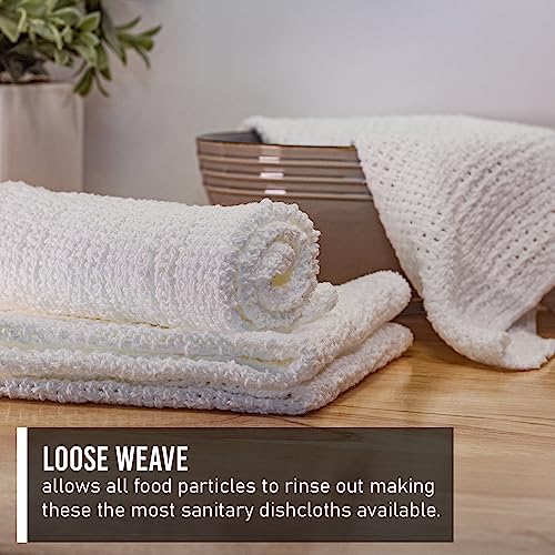 Old Fashion 100% Cotton Dishcloths - Set of 4 Mixed Colors - 4 Natural -11" x 11" - view 6