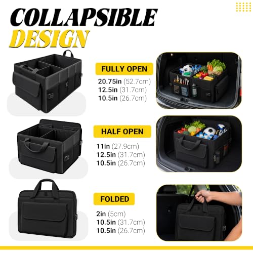 45L Trunk Organizer, Small Foldable Car Organizer for SUV, Jeep, Sedan - view 4
