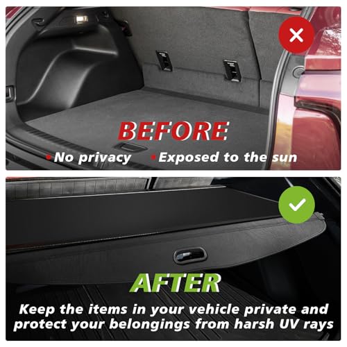 Retractable Trunk Cargo Cover Compatible with Chevy Blazer EV 2026 2025 2024 2023/ Honda Prologue Accessories Interior Accessories, Black Rear Trunk Cargo Shield Privacy Cover - view 6