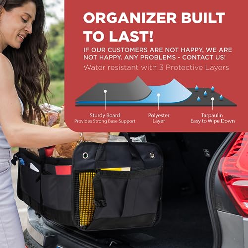 Car Trunk Organizer for SUV & Truck Cargo Storage, Large, Black - view 3