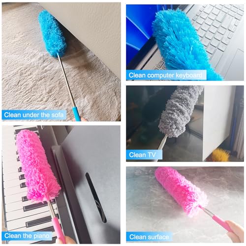 3 PCS 15.7 to 35.5 Inch Extendable Telescoping Microfiber Duster Bendable Brush Washable Dusting Brush for Home Office Car - view 6
