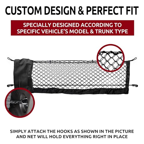 Envelope Style Trunk Mesh Cargo Net for GMC Yukon SLE SLT AT4 Denali 2021-2026 - Car Accessories - Premium Trunk Organizers and Storage - Cargo Net for SUV - Vehicle Carrier Organizer for GMC Yukon - view 3