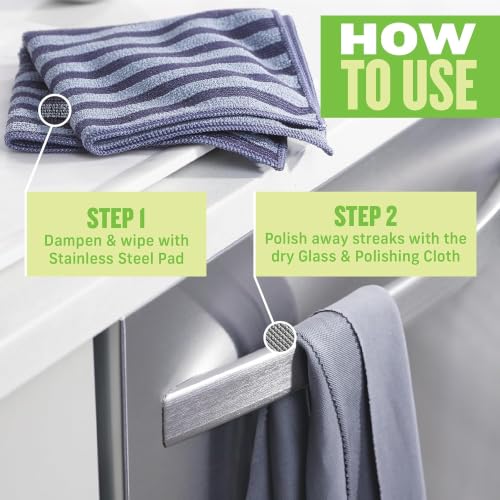 Stainless Steel Cleaning Cloth Pack - Wipes Clean with Water - view 2