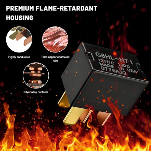 2 PCS Car AC Relay, G8HL-H71 AC & Starter Relays Assembly Replaces 39794-SDA-A03 39794-SDA-A05, 12V 4 Pin Power Relays Replacement Compatible with Accord Civic Element CR-Z - view 4