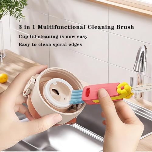 Straw Cleaner Brush Extra Long 13 inch Set for Stanley Owala Water Bottle 40 oz 32 oz 30 oz Tumble Cup Accessories Straw Brush with 3 in 1 Cup Lid Cleaning Brush (Green,Blue) - view 4