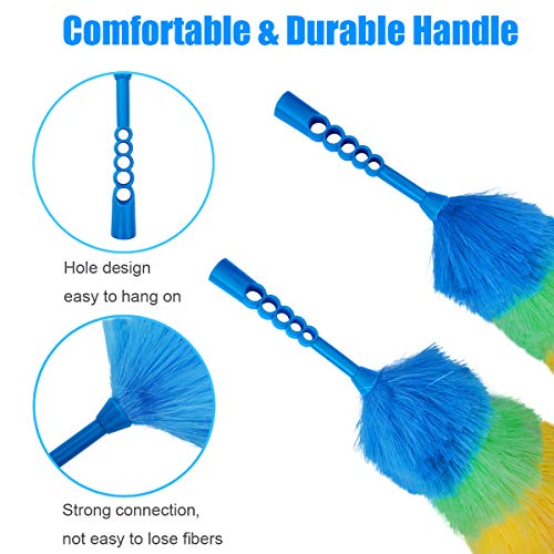 3 Pack Upgrade 19” Rainbow Static Feather Duster with Beandable and Washable Head - More Fibers Bigger Head Less Loss of Fiber - view 4