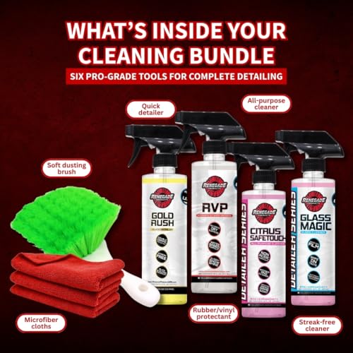 Renegade Essential Cleaning Bundle – Complete Car & Truck Detailing Kit with 4 Sprays, Microfiber Towels & Wheel Brush – Interior & Exterior Cleaner Set - view 2