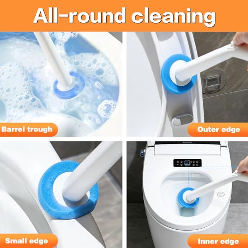 32pcs Disposable Toilet Brush Refills,3-Layer Pre-Loaded Rich Foam - view 7