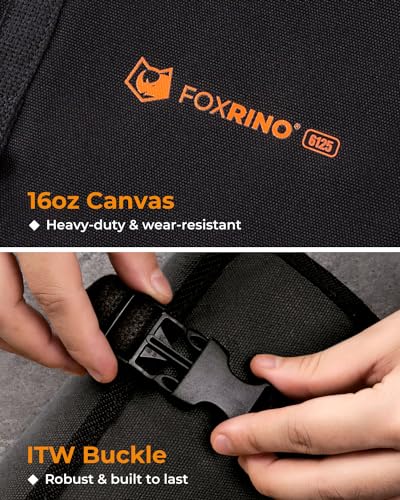 Wrench Roll, Wrench Roll Up Pouch, 19-Pocket Heavy Duty Canvas Wrench Organizer Bag for Metric Combination Wrenches, Portable Tool Roll Bag, Gifts for Men for Fathers Day(Black, 19+1 Metric) - view 4