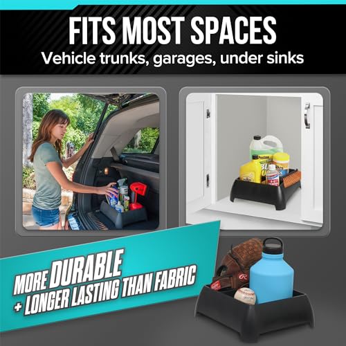 Heavy Duty Storage Organizer for Vehicle Trunk, Garage, Under Sink Organizer, Recycled Plastic, Made in USA (Black) - view 2