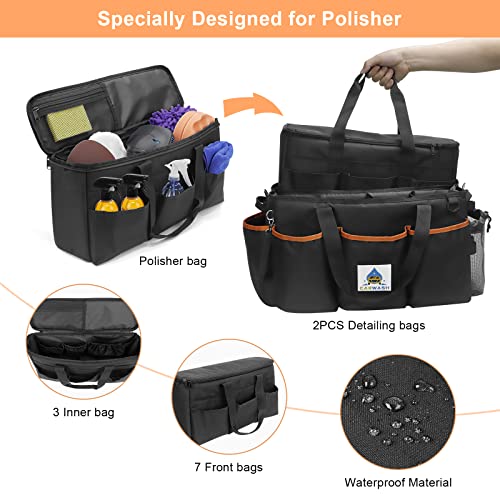 Detailing Bag Cleaning Caddy Organizer with Handle, 2PCS Large - view 3