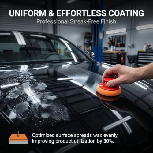 5 PCS Polishing Tool Buffing Sponge Pads, Car Wax Applicator Pads with Handle Microfiber, Hand Foam Microfiber Pad Kit, Detailing Buffing Pad for Car Polishing Waxing Buffing Glaze - view 6