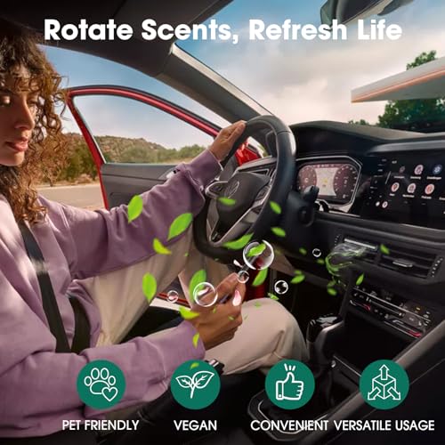 2Pcs Custom Car Air Freshener Vent Clips, Scented Sticks Kit with 10 Different Aroma Bags (2 Stick Each) & 8 Unscented Refill Sticks, Long-Lasting Odor Eliminator Car Diffuser - view 3