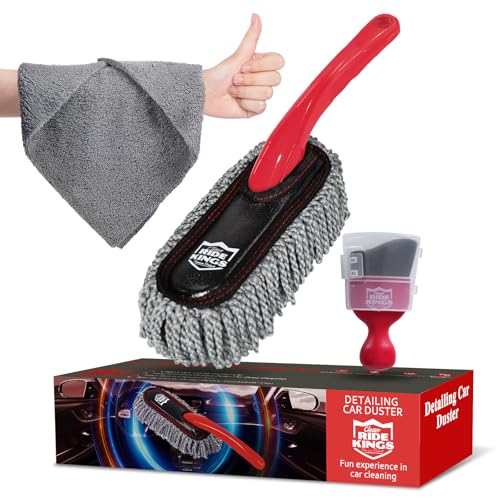 Car Interior Detailing Kit - Red Duster & Brush, Towel